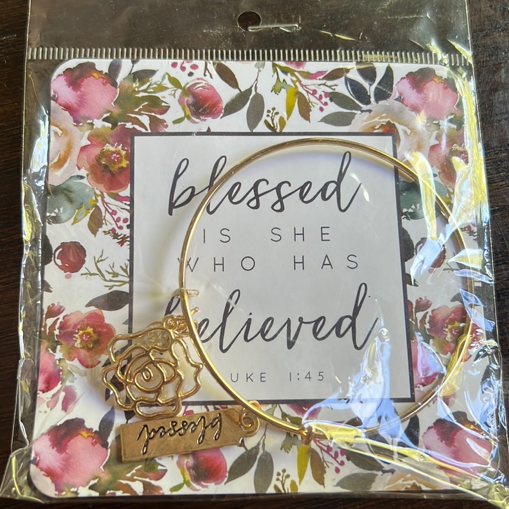 FREE with any other purchase Blessed gold bracelet NWT